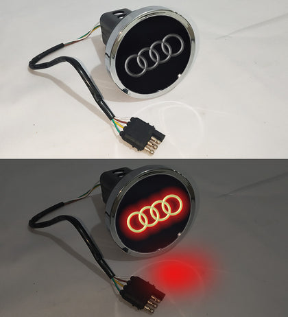 Audi Car Logo Hitch Cover LED Brake Light for Trailer