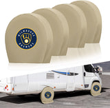 Milwaukee Brewers MLB Tire Covers Set of 4 or 2 for RV Wheel Trailer Camper Motorhome