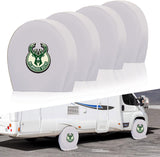 Milwaukee Bucks NBA Tire Covers Set of 4 or 2 for RV Wheel Trailer Camper Motorhome