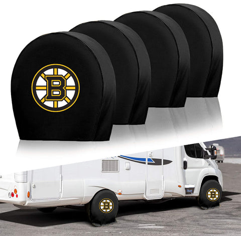 Boston Bruins NHL Tire Covers Set of 4 or 2 for RV Wheel Trailer Camper Motorhome