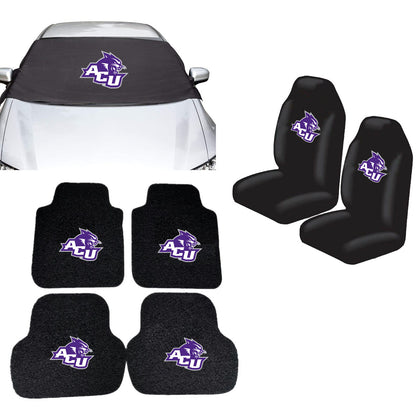 Abilene Christian Wildcats NCAA Car Front Windshield Cover Seat Cover Floor Mats