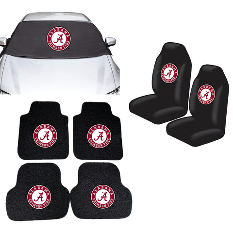Alabama Crimson Tide NCAA Car Front Windshield Cover Seat Cover Floor Mats