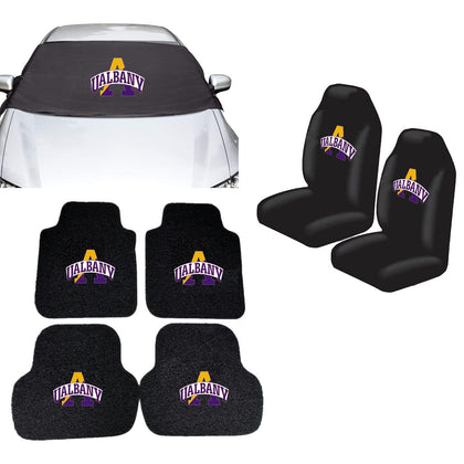 Albany Great Danes NCAA Car Front Windshield Cover Seat Cover Floor Mats