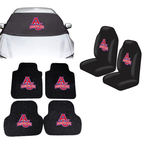 American University Eagles NCAA Car Front Windshield Cover Seat Cover Floor Mats