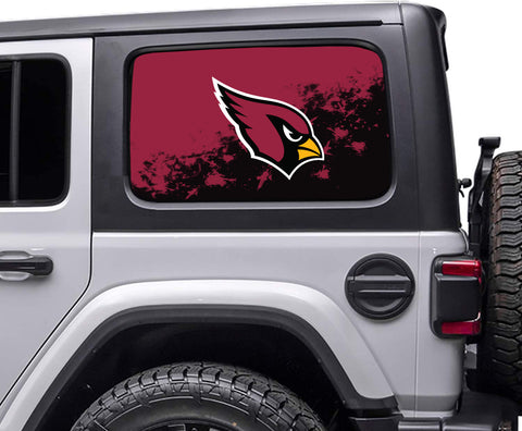 Arizona Cardinals NFL Rear Side Quarter Window Vinyl Decal Stickers Fits Jeep Wrangler