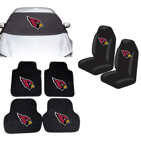 Arizona Cardinals NFL Car Front Windshield Cover Seat Cover Floor Mats