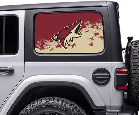 Arizona Coyotes NHL Rear Side Quarter Window Vinyl Decal Stickers Fits Jeep Wrangler