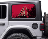 Arizona Diamondbacks MLB Rear Side Quarter Window Vinyl Decal Stickers Fits Jeep Wrangler