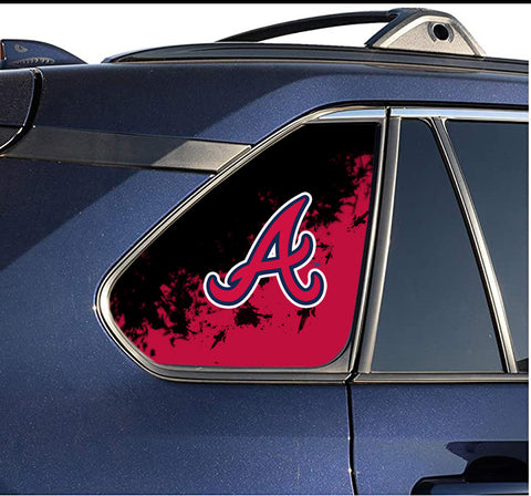 Atlanta Braves MLB Rear Side Quarter Window Vinyl Decal Stickers Fits Toyota Rav4