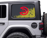 Atlanta Hawks NBA Rear Side Quarter Window Vinyl Decal Stickers Fits Jeep Wrangler