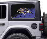 Baltimore Ravens NFL Rear Side Quarter Window Vinyl Decal Stickers Fits Jeep Wrangler