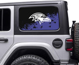 Baltimore Ravens NFL Rear Side Quarter Window Vinyl Decal Stickers Fits Jeep Wrangler