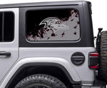 Baltimore Ravens NFL Rear Side Quarter Window Vinyl Decal Stickers Fits Jeep Wrangler