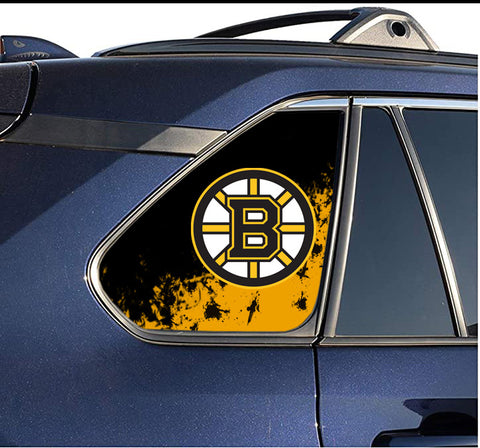 Boston Bruins NHL Rear Side Quarter Window Vinyl Decal Stickers Fits Toyota Rav4