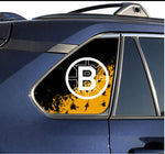 Boston Bruins NHL Rear Side Quarter Window Vinyl Decal Stickers Fits Toyota Rav4