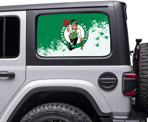 Boston Celtics NBA Rear Side Quarter Window Vinyl Decal Stickers Fits Jeep Wrangler