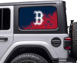 Boston Red Sox MLB Rear Side Quarter Window Vinyl Decal Stickers Fits Jeep Wrangler