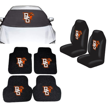 Bowling Green Falcons NCAA Car Front Windshield Cover Seat Cover Floor Mats