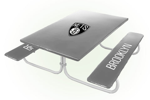 Brooklyn Nets NBA Picnic Table Bench Chair Set Outdoor Cover