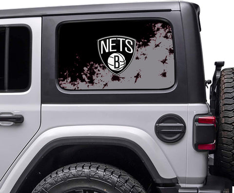 Brooklyn Nets NBA Rear Side Quarter Window Vinyl Decal Stickers Fits Jeep Wrangler
