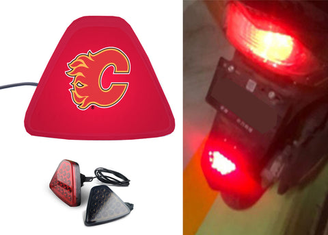 Calgary Flames NHL Car Motorcycle tail light LED brake flash Pilot rear