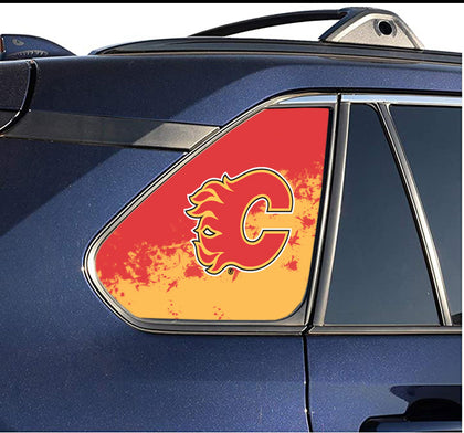 Calgary Flames NHL Rear Side Quarter Window Vinyl Decal Stickers Fits Toyota Rav4