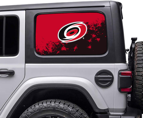 Carolina Hurricanes NHL Rear Side Quarter Window Vinyl Decal Stickers Fits Jeep Wrangler