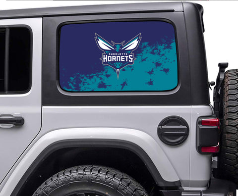 Charlotte Hornets NBA Rear Side Quarter Window Vinyl Decal Stickers Fits Jeep Wrangler