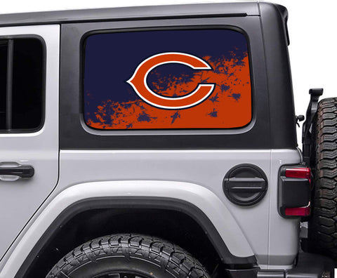 Chicago Bears NFL Rear Side Quarter Window Vinyl Decal Stickers Fits Jeep Wrangler
