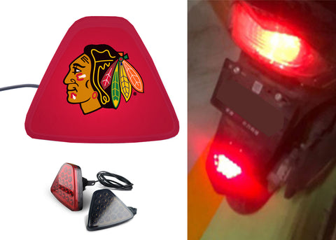 Chicago Blackhawks NHL Car Motorcycle tail light LED brake flash Pilot rear