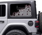 Chicago Bulls NBA Rear Side Quarter Window Vinyl Decal Stickers Fits Jeep Wrangler