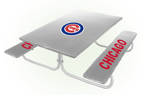 Chicago Cubs MLB Picnic Table Bench Chair Set Outdoor Cover