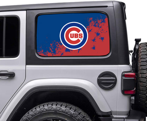 Chicago Cubs MLB Rear Side Quarter Window Vinyl Decal Stickers Fits Jeep Wrangler