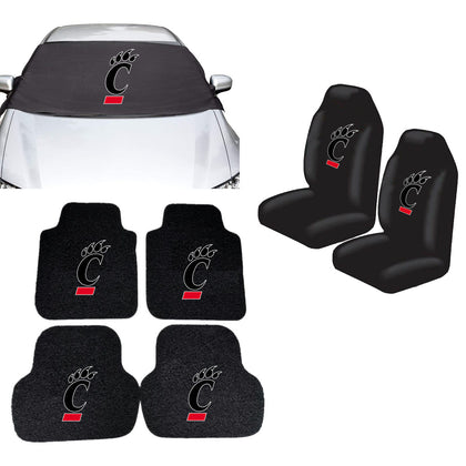 Cincinnati Bearcats NCAA Car Front Windshield Cover Seat Cover Floor Mats