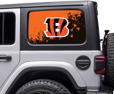 Cincinnati Bengals NFL Rear Side Quarter Window Vinyl Decal Stickers Fits Jeep Wrangler