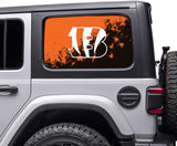 Cincinnati Bengals NFL Rear Side Quarter Window Vinyl Decal Stickers Fits Jeep Wrangler