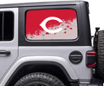 Cincinnati Reds MLB Rear Side Quarter Window Vinyl Decal Stickers Fits Jeep Wrangler