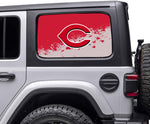 Cincinnati Reds MLB Rear Side Quarter Window Vinyl Decal Stickers Fits Jeep Wrangler