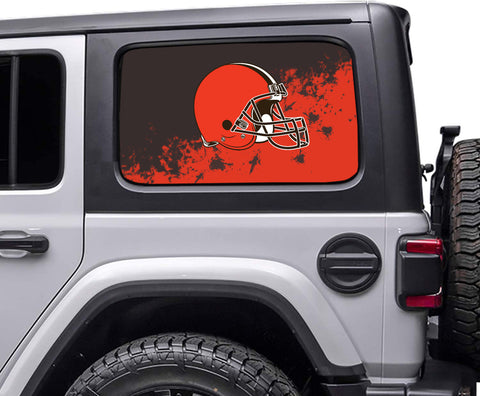 Cleveland Browns NFL Rear Side Quarter Window Vinyl Decal Stickers Fits Jeep Wrangler