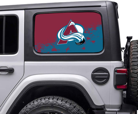 Colorado Avalanche NHL Rear Side Quarter Window Vinyl Decal Stickers Fits Jeep Wrangler