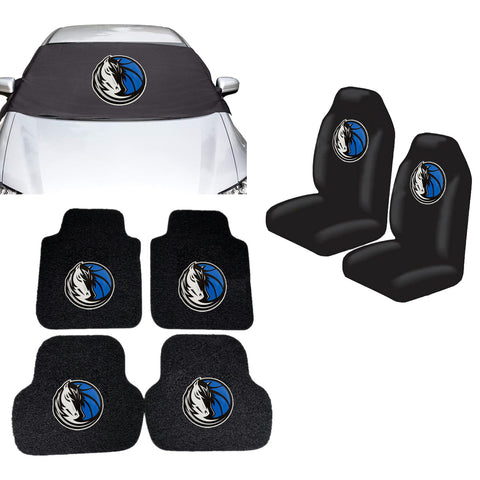 Dallas Mavericks NBA Car Front Windshield Cover Seat Cover Floor Mats