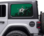 Dallas Stars NHL Rear Side Quarter Window Vinyl Decal Stickers Fits Jeep Wrangler