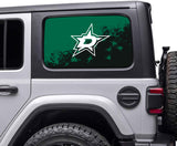 Dallas Stars NHL Rear Side Quarter Window Vinyl Decal Stickers Fits Jeep Wrangler