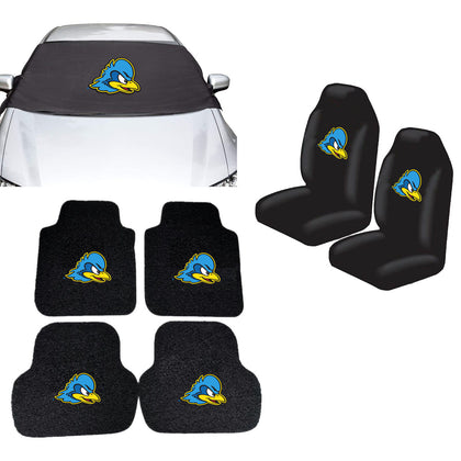 Delaware Fightin' Blue Hens NCAA Car Front Windshield Cover Seat Cover Floor Mats