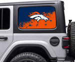 Denver Broncos NFL Rear Side Quarter Window Vinyl Decal Stickers Fits Jeep Wrangler