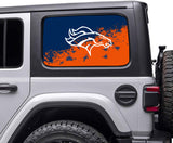 Denver Broncos NFL Rear Side Quarter Window Vinyl Decal Stickers Fits Jeep Wrangler