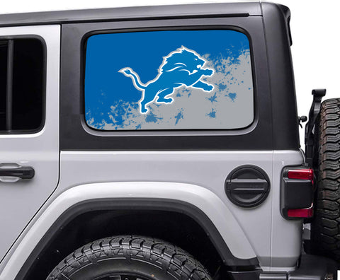 Detroit Lions NFL Rear Side Quarter Window Vinyl Decal Stickers Fits Jeep Wrangler