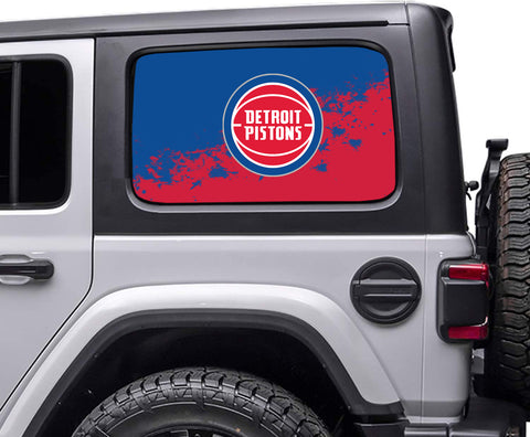 Detroit Pistons NBA Rear Side Quarter Window Vinyl Decal Stickers Fits Jeep Wrangler