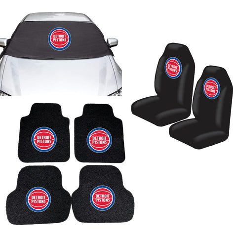 Detroit Pistons NBA Car Front Windshield Cover Seat Cover Floor Mats