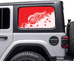 Detroit Red Wings NHL Rear Side Quarter Window Vinyl Decal Stickers Fits Jeep Wrangler